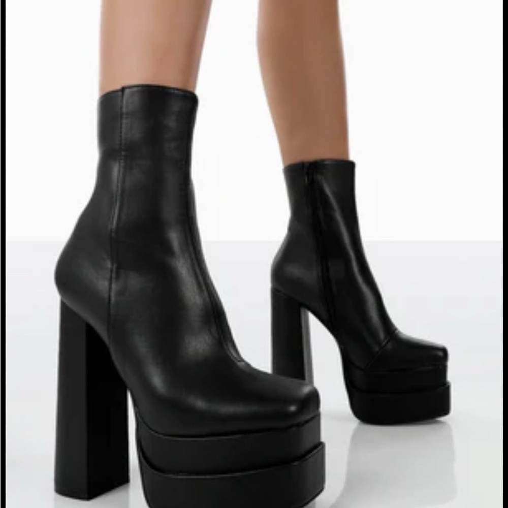 Black Platform Boots.